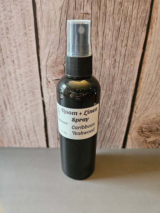 4oz Caribbean Teakwood Room + Linen Spray